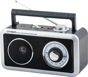 AM/FM PORTABLE RADIO, BLACK CABINET