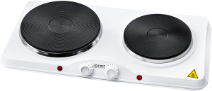 COOKING PLATE CAST IRON, DOUBLE, 2500W, 185/155MM, ADJUST.