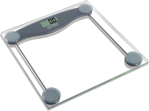 BATHROOM SCALE, DIGITAL, GLASS, 150KG/100G, GREY