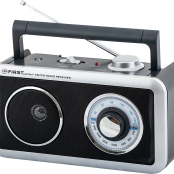 AM/FM PORTABLE RADIO, BLACK CABINET