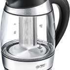GLASS WATER KETTLE, 360°, 1.8L, MAX 2.200W, VAR. TEMP.