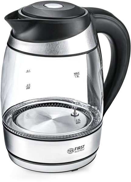 GLASS WATER KETTLE, 360°, 1.8L, MAX 2.200W, VAR. TEMP.